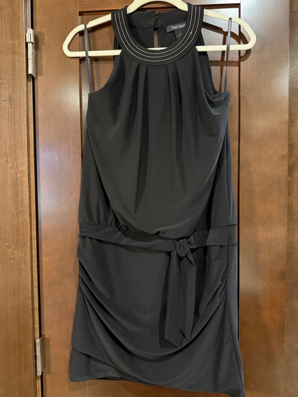 WHBM Sleeveless Halter Dress with Tie Waist